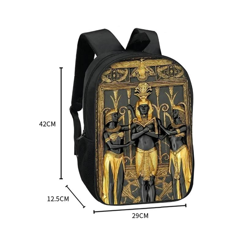 Egyptian Art Print Backpack for Teenager Boys Girls Children School Bags Egypt Pharaoh Anubis Canvas Book Bag Student Schoolbags