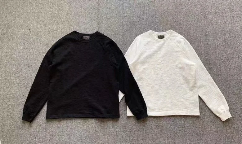 

Loose Fit Long Sve T-irt Bamboo Cotton Comfortable round Ne Men's Tee Breathable Skin-Friendly Daily Wear Autumn Faion