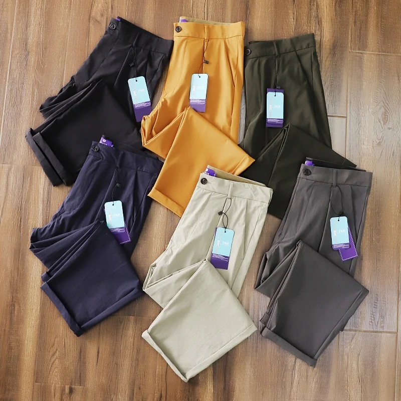 

Lightweight Breathable Men's Casual Straight Leg Nine-Tenths Pants Purple Label Series Four-Way Stretch Summer Faion Ci S...