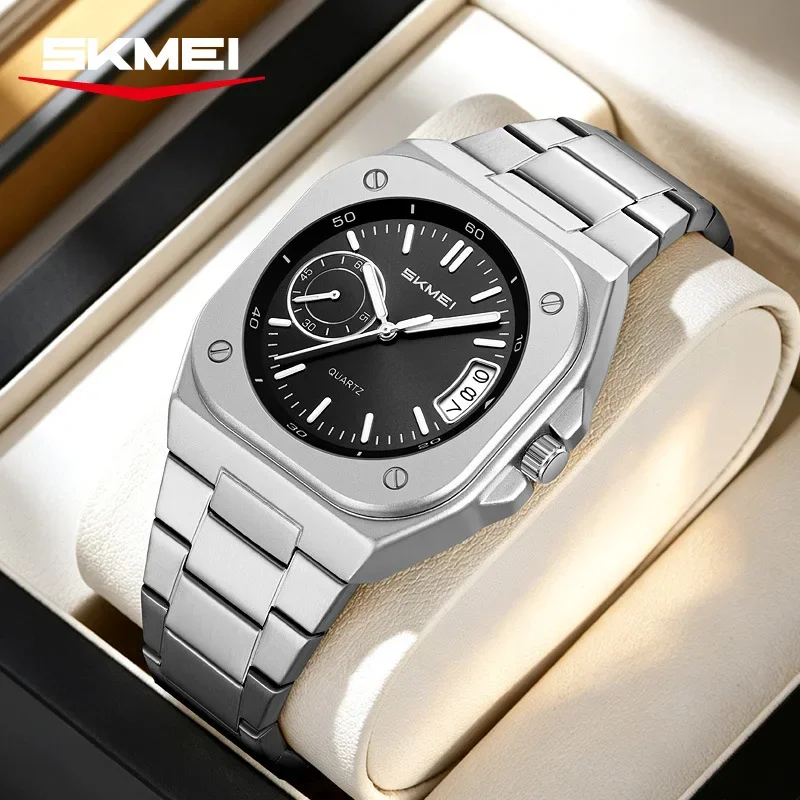 SKMEI Decorative Dial Square Day Week Display Hot Selling Luxury Quartz Watch Men Unique High Quality  Fashion Sun Watch Relogio