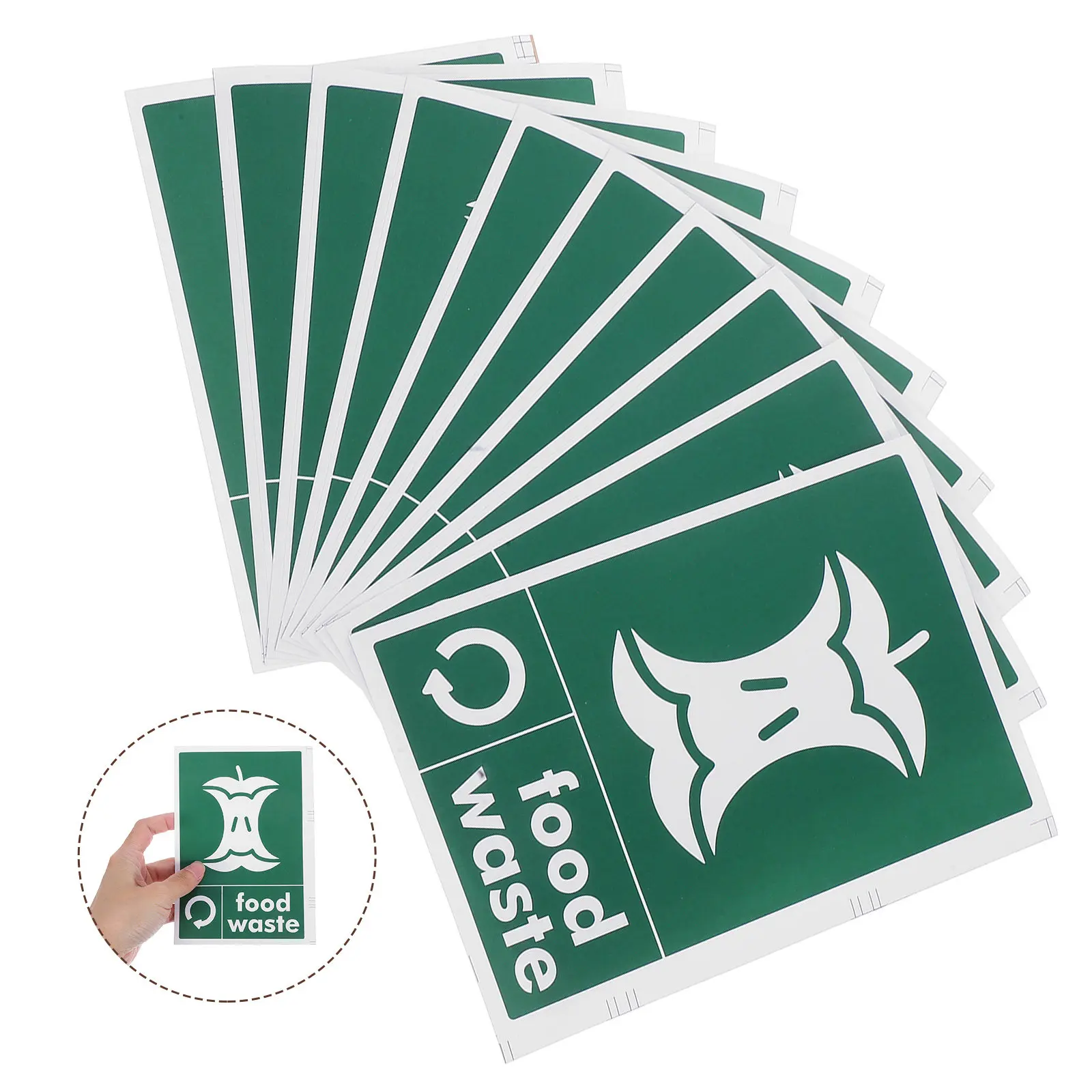 

10Pcs Environmental Bin Stickers Self-Adhesive Food Waste Recycling Decals Trash Can Garbage Classification Sticker for Kitchen