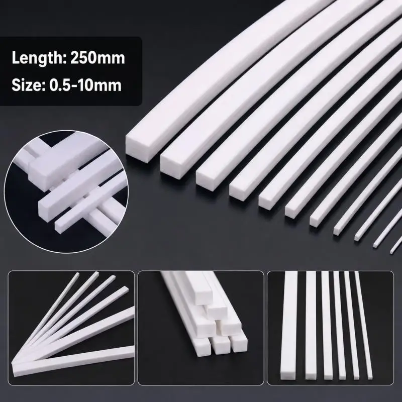 ABS White Square Plastic Rod Stick For Architecture Model Making Model Material DIY Accessories Cutting Supplies