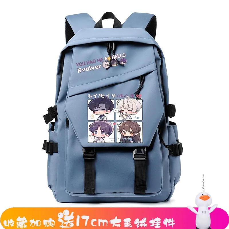 

Breathable mesh, 32×47×16cm Black White Blue Pink, Love and deepspace, Kids Teens School Bags, Anime Backpacks Girls Boys