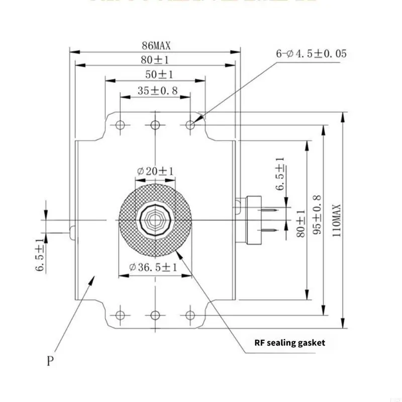 Tubo forno micro-ondas F92F 2M217J Tubo aquecimento eletrônico Peça micro-ondas com textura metal