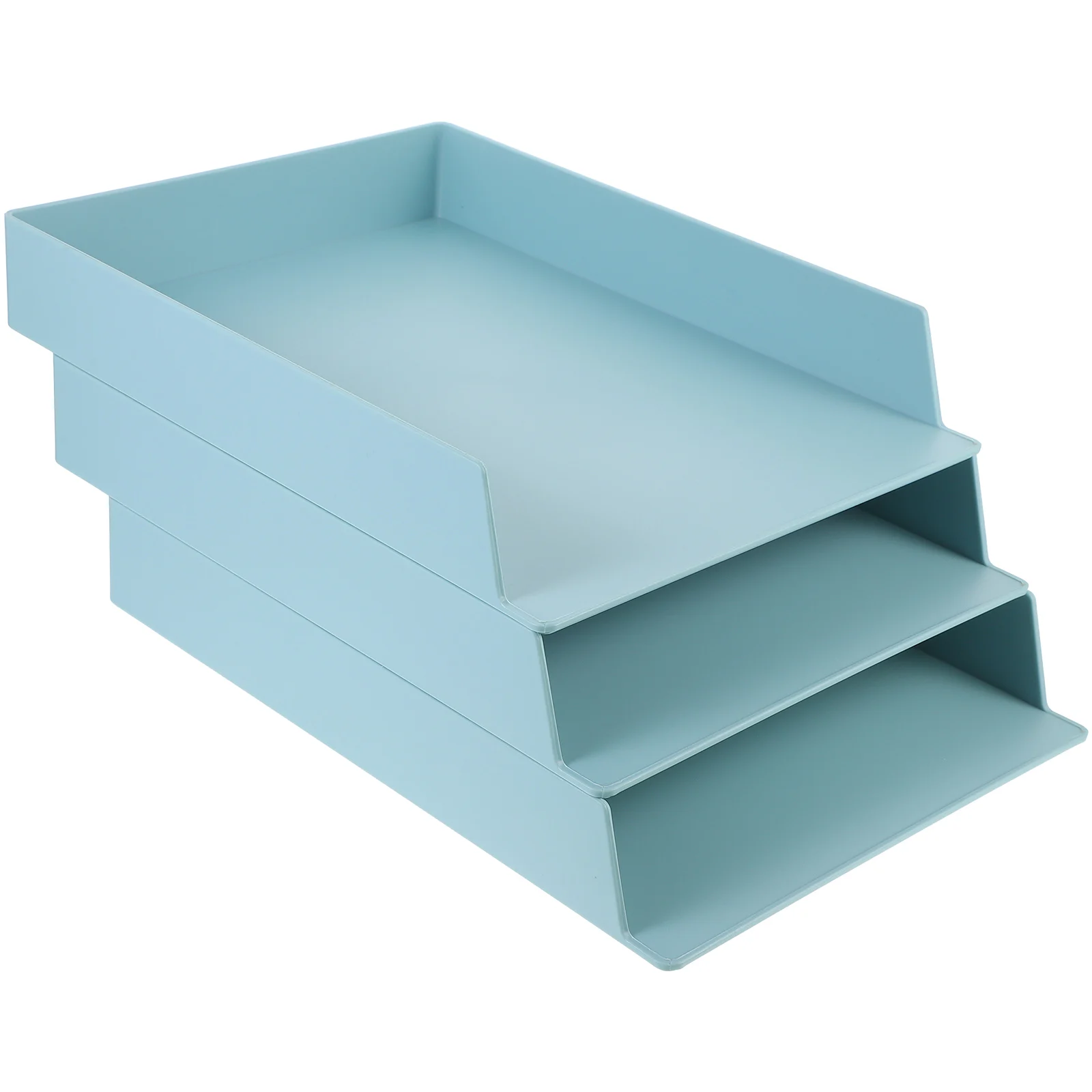 

3Pcs File Storage Container ABS Desktop Organizer Large Capacity Office Stationery Holder Document Shelf