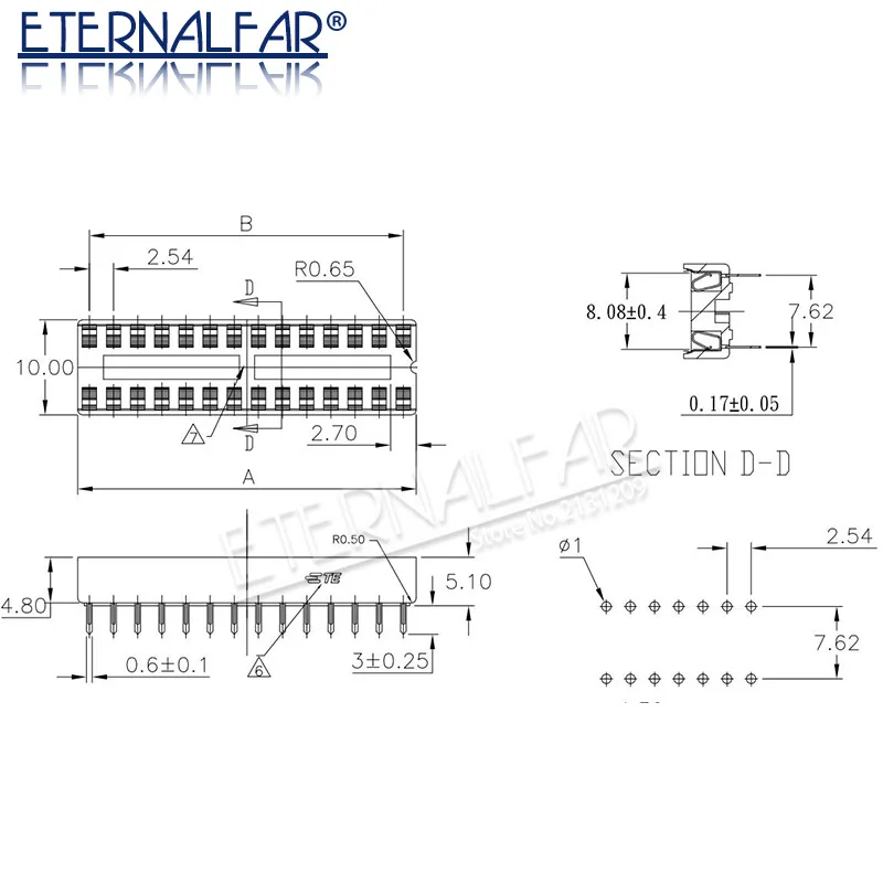 Hzy IC Sockets 14 pin 34PCS 2.54mm  Through Hole Stamped pin Open Frame IC Dip Socket,Pitch Through Hole Dip Socket Coonnectors