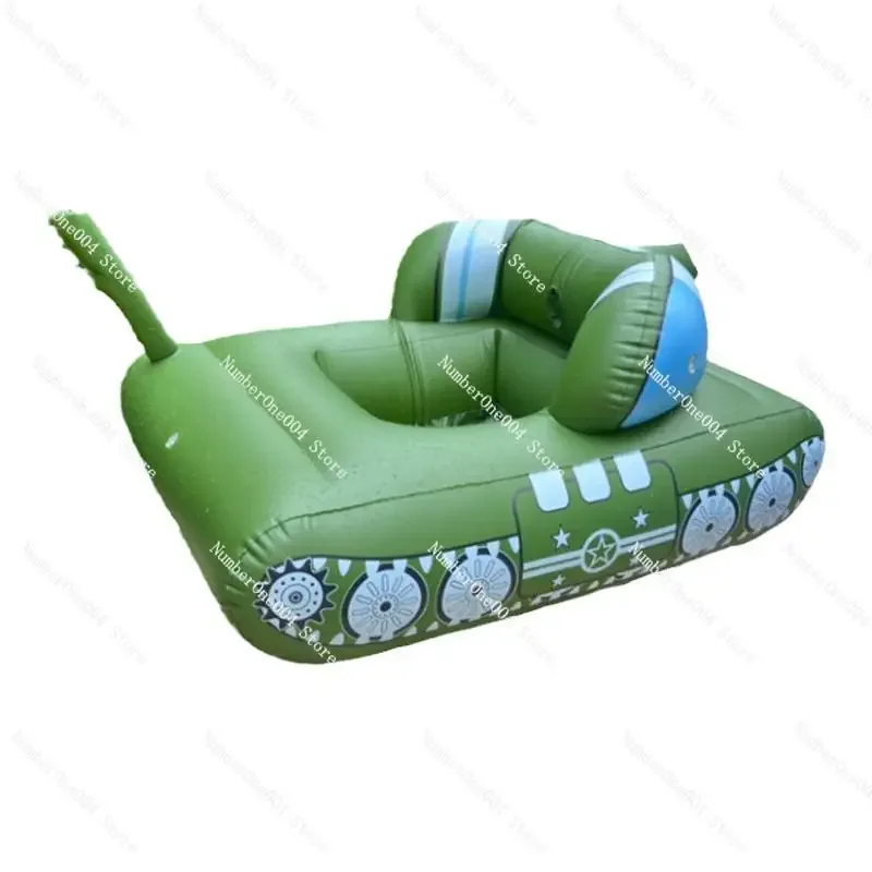 

Water Gun Tank Boat - Inflatable Battleship for Pool Wars, Kids Splash Play Toy