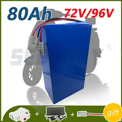 Li ion 72V 80AH 96V batteria al litio BMS 20S 26S per 10KW 15KW motore alto Scooter triciclo Go Cart motore con caricatore