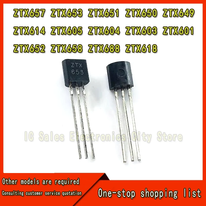 (5piece)100% New ZTX657 ZTX653 ZTX651 ZTX650 ZTX649 ZTX614 ZTX605 ZTX604 ZTX603 ZTX601 ZTX652 ZTX658 ZTX688 ZTX618 TO-92 Chipset