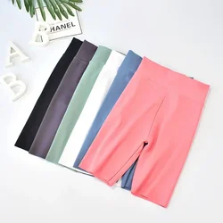 Pantalones cortos para niños y adolescentes, mallas inferiores para niñas de 3 a 12 años, hasta la rodilla, cinco pantalones para chico, pantalones de Color caramelo de verano 2024