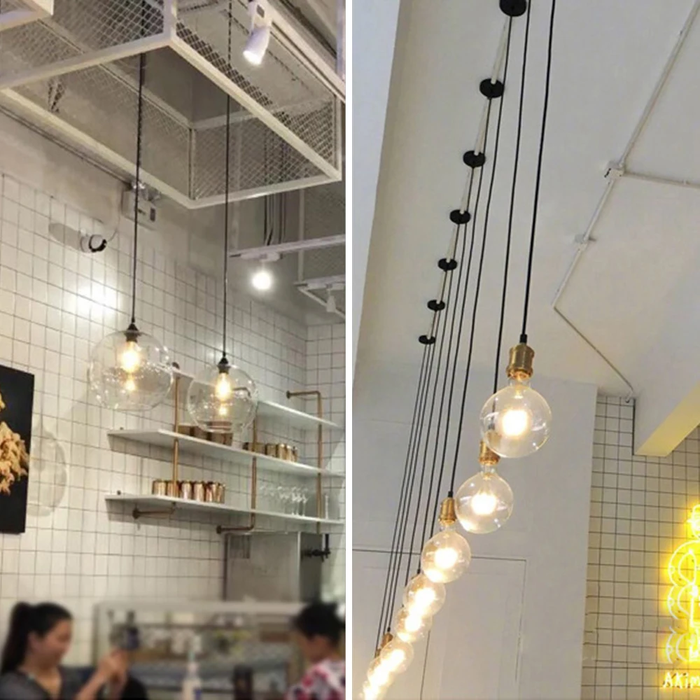 Vintage Pendant Light Retro Industrial Simple Hanging Lamp Edison E27 Holder Socket 110v 220v Pendant Lamps Ceiling Lights