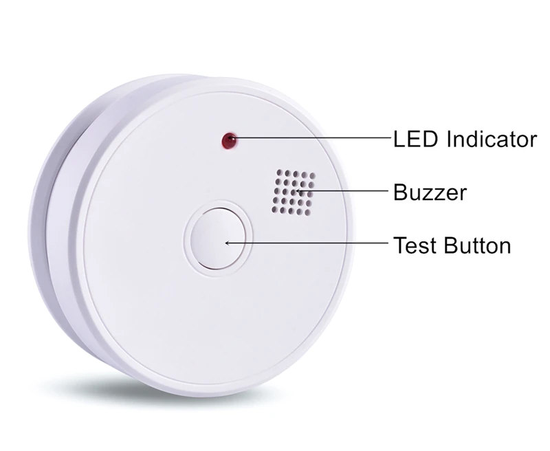 10 سنوات TUV EN14604 بطارية 9 فولت معتمدة إنذار الحريق كاشف الدخان مستقل إنذار الدخان