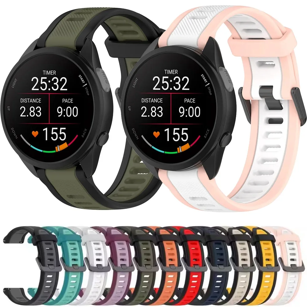 18/20/22mm Soft Silicone Strap for Garmin Forerunner 165 55 265 965/Active 5/Vivomove Trend Comfortable Band watch Venu 3S/3/2