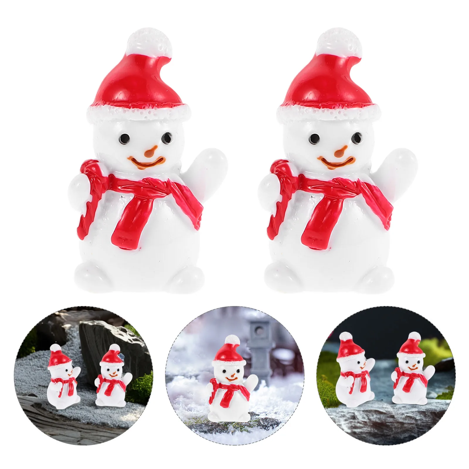 

20Pcs Miniature Snowman Resin Craft Festive Christmas Decor for DIY Picture Frame Mobile Cover Hairband Handbag Embellishment