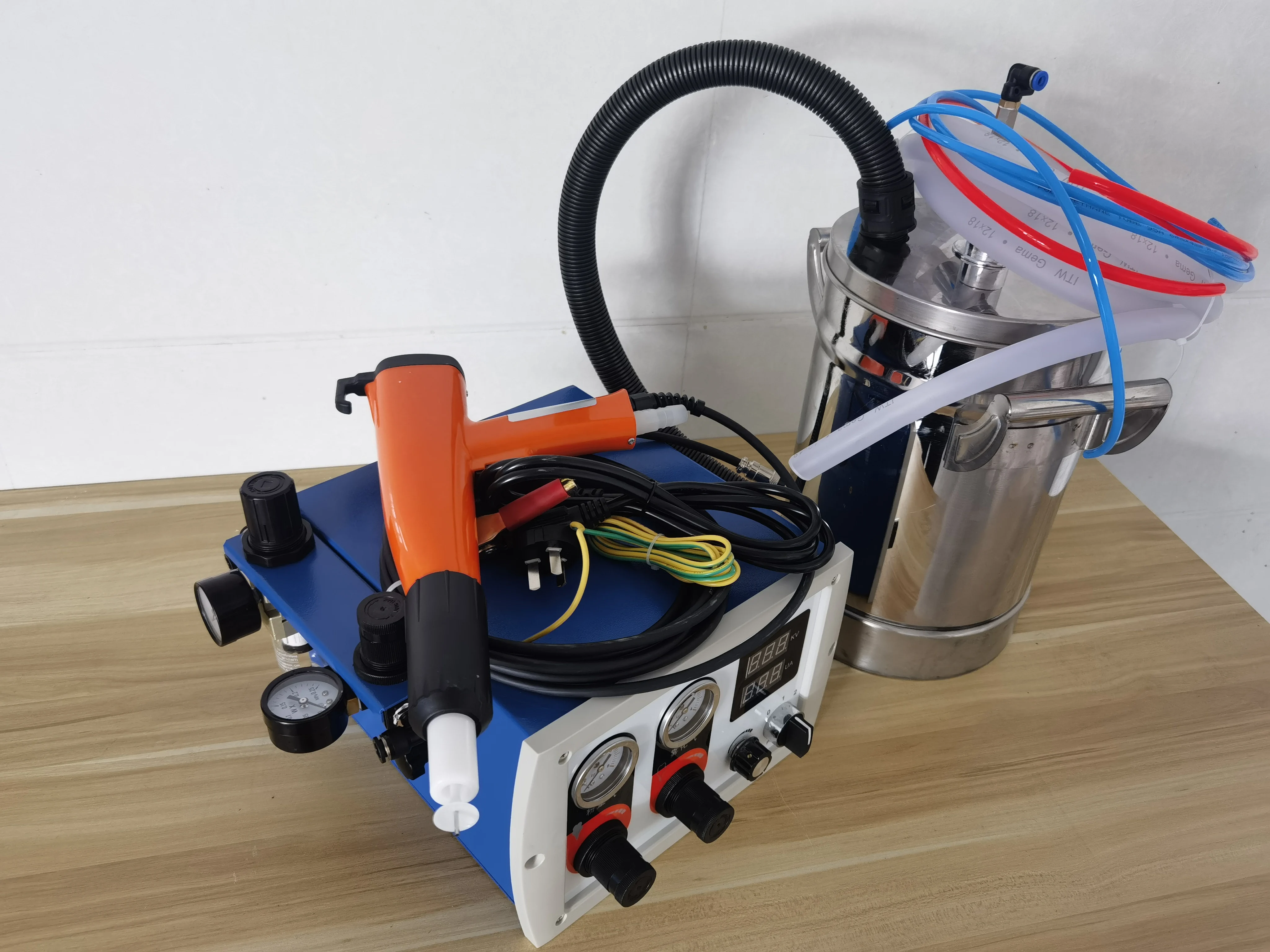Lab Test Powder Coating Painting Machine Kit With Stainless steel bucket Powder Coating Spray Gun and 603 Painting Unit