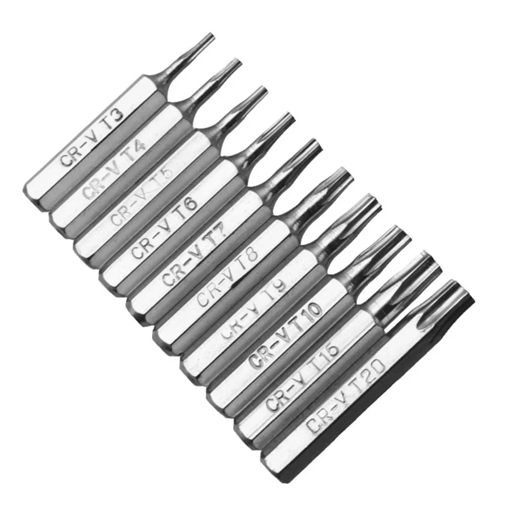 10PCS 4mm CR-V Torx Screwdriver Bits Set T3 T4 T5  T7 T8 T9 T10 T15 T20 Mobile Repair Bit Plum Blossoms Repairing Batch Head