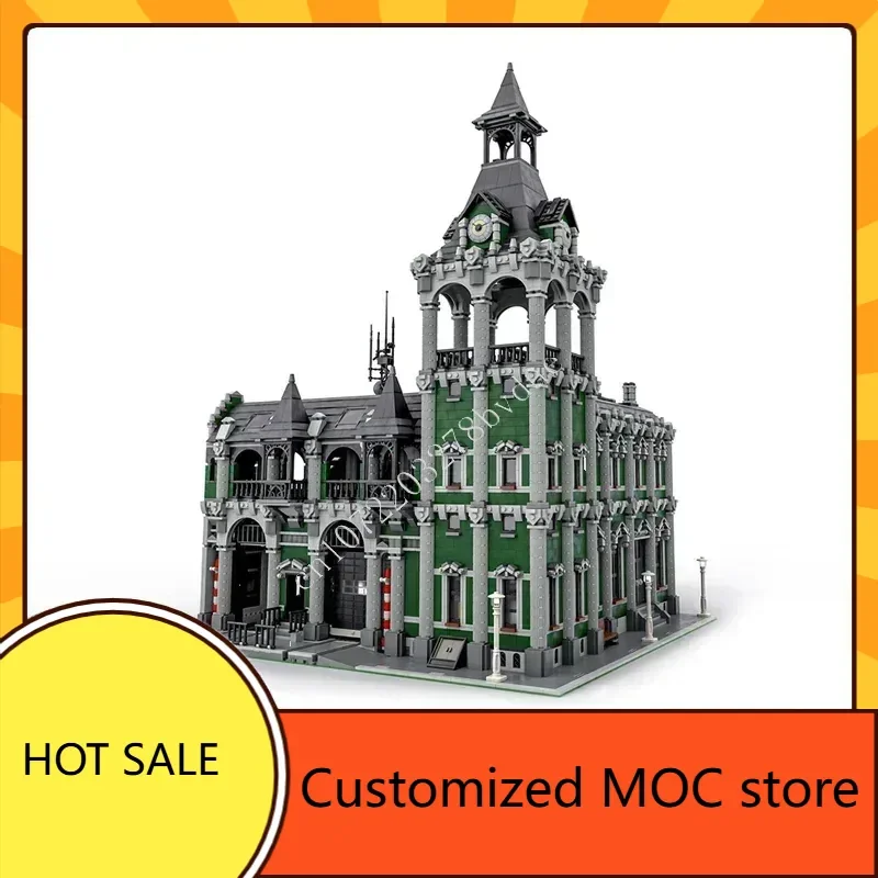 12597PCS Stazione ferroviaria Hot MOC streetview Puzzle Creative CityArchitecture Compleanno DIYA Assemblaggio Giocattolo Regalo di Natale per bambini Età