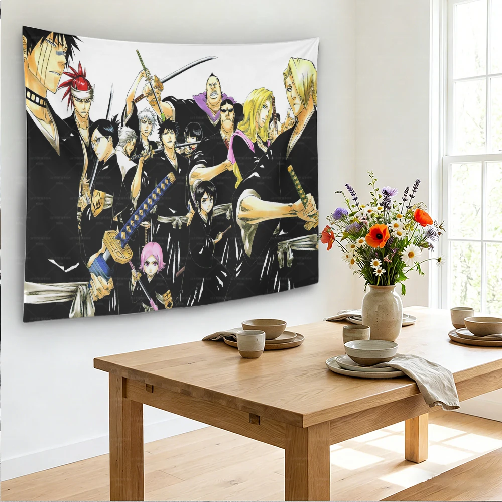 Bleach Anime Wandteppich Ichigo K-Kurosaki Wandbehang Ästhetische Schlafzimmer-Wohnheim-Manga-Dekoration – Detail 15