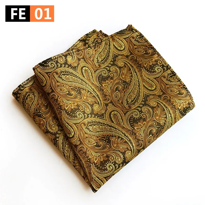 Fashion Men's Business Suits Pocket Square Handkerchiefs Wedding Party Plaid Hankies for Men Paisley Pocket Towel Gift for Man