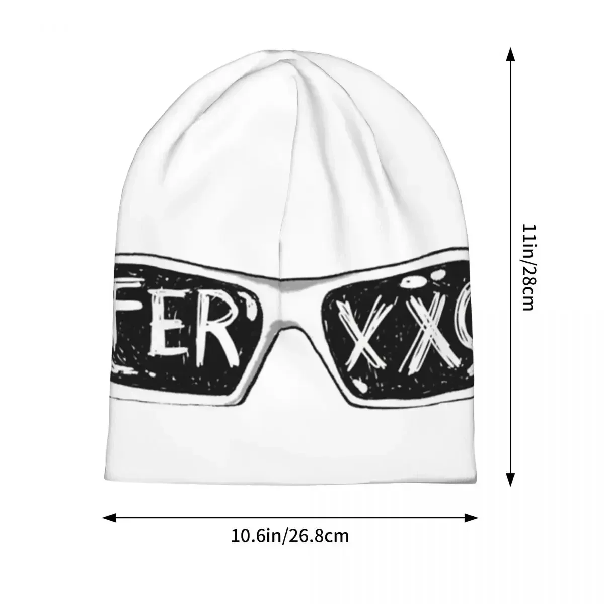 Feid Ferxxo Glasses Logo Autumn Winter Beanies Funny Beanies Cap Women Men Vintage Warm Dual-use Bonnet Knit Hat