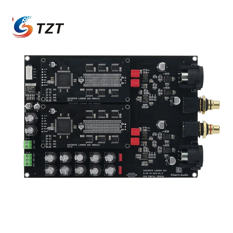 

TZT R-2R XY-SLR DAC Board Discrete Ladder DAC Module PCM 24Bit 384Khz Decoder Board 0.1% Accuracy