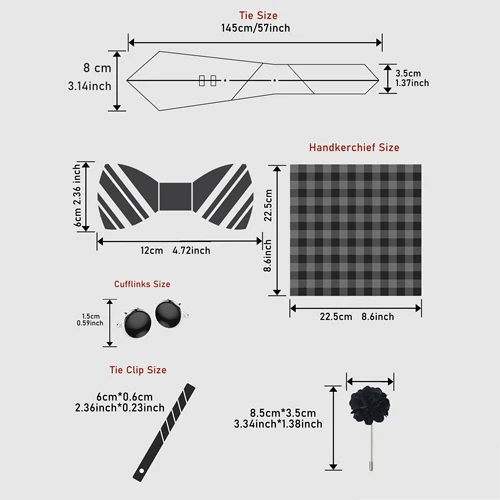 Imagen 2 del producto Corbata de alta calidad para hombre, corbata de Cachemira azul, cuadrados de bolsillo, conjunto de broche y gemelos, caja de corbata, accesorios de boda, regalos del Día de San Valentín