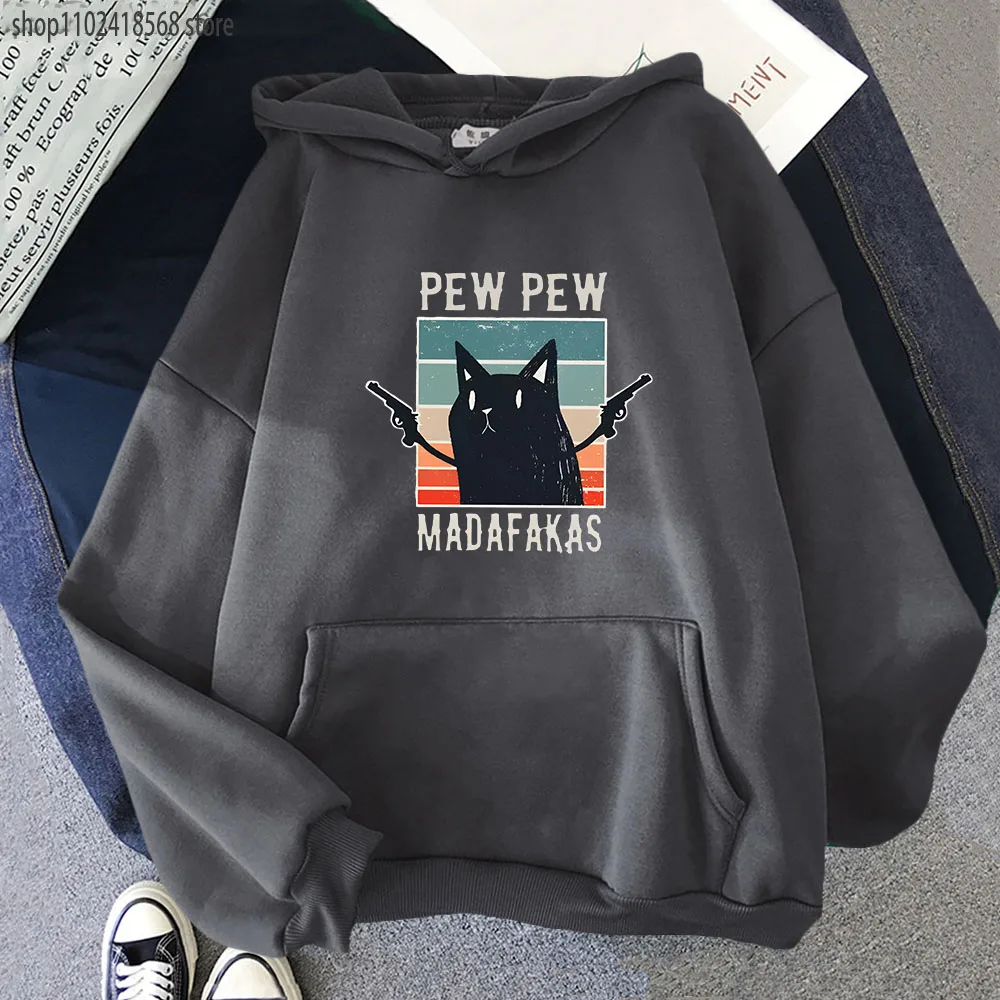 Pew Pew Madafaks Cute Funny Printed Hoodies Cartoon Sweatshirt Men Autumn Winter Hooded Fashion Fashion Casual Tracksuit Women