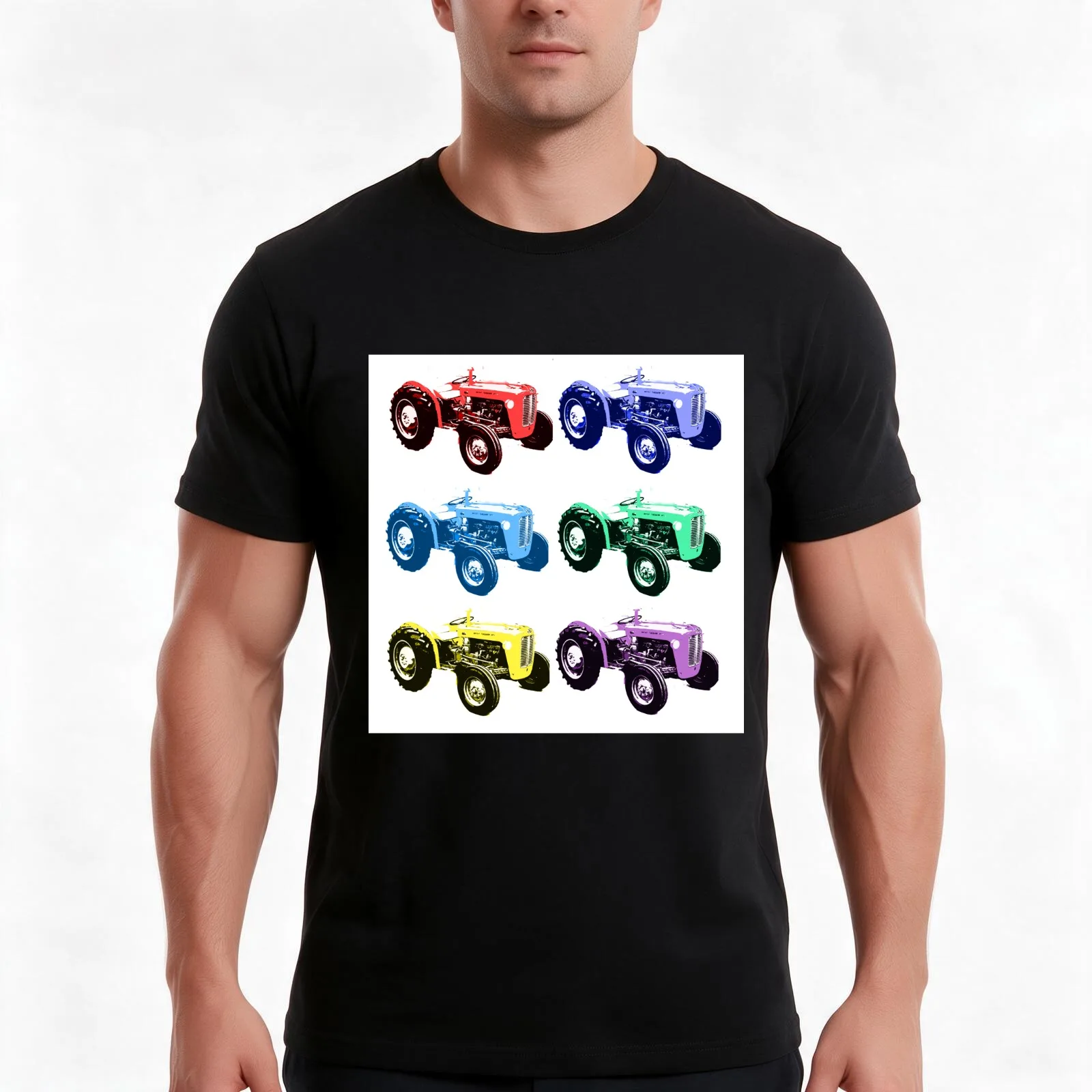 Tractor kids colourful massey ferguson 35 design T-Shirt, Summer Casual Cotton Tee, Oversized Streetwear Tops, Unisex Men Women