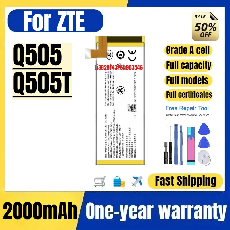 

Аккумулятор Li3820T43P6h903546-H для телефона ZTE Q505/Q505T, высококачественный, большой емкости, сменный, класс А, с инструментами для замены