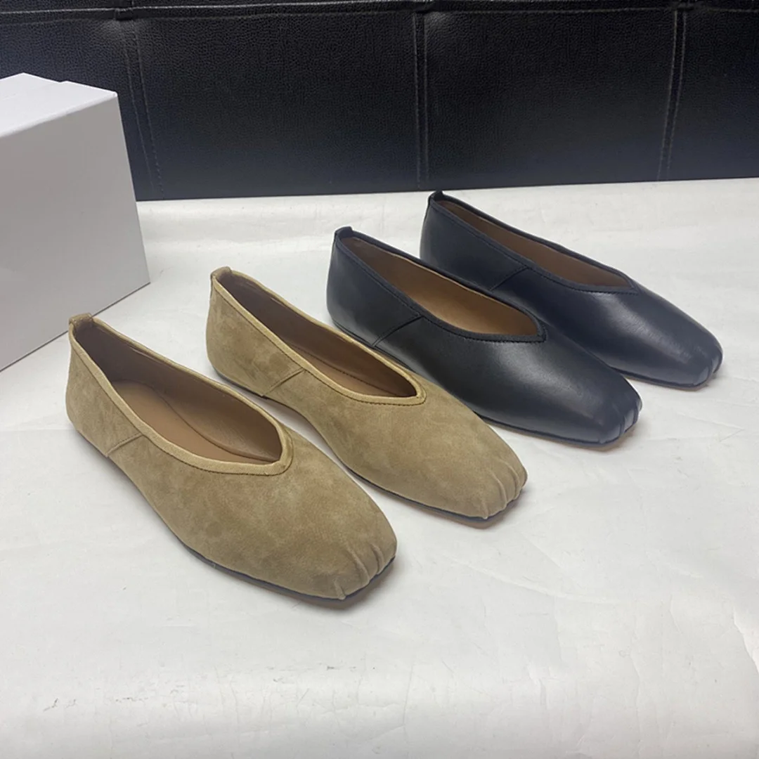 

Maxdutti 2026 Minimalist Ballet Grandma Shoes French Commuting Casual Loafers Genuine Leather Woman Shoes For Woman Loafers