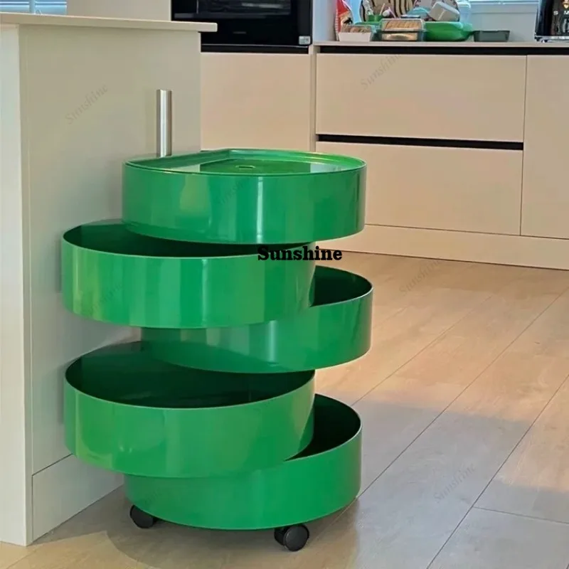 

Creative Spiral Rolling Storage Cabinet - Colorful Swivel Shelf, Multifunctional Storage Side Cabinet for Kitchen & Living Room