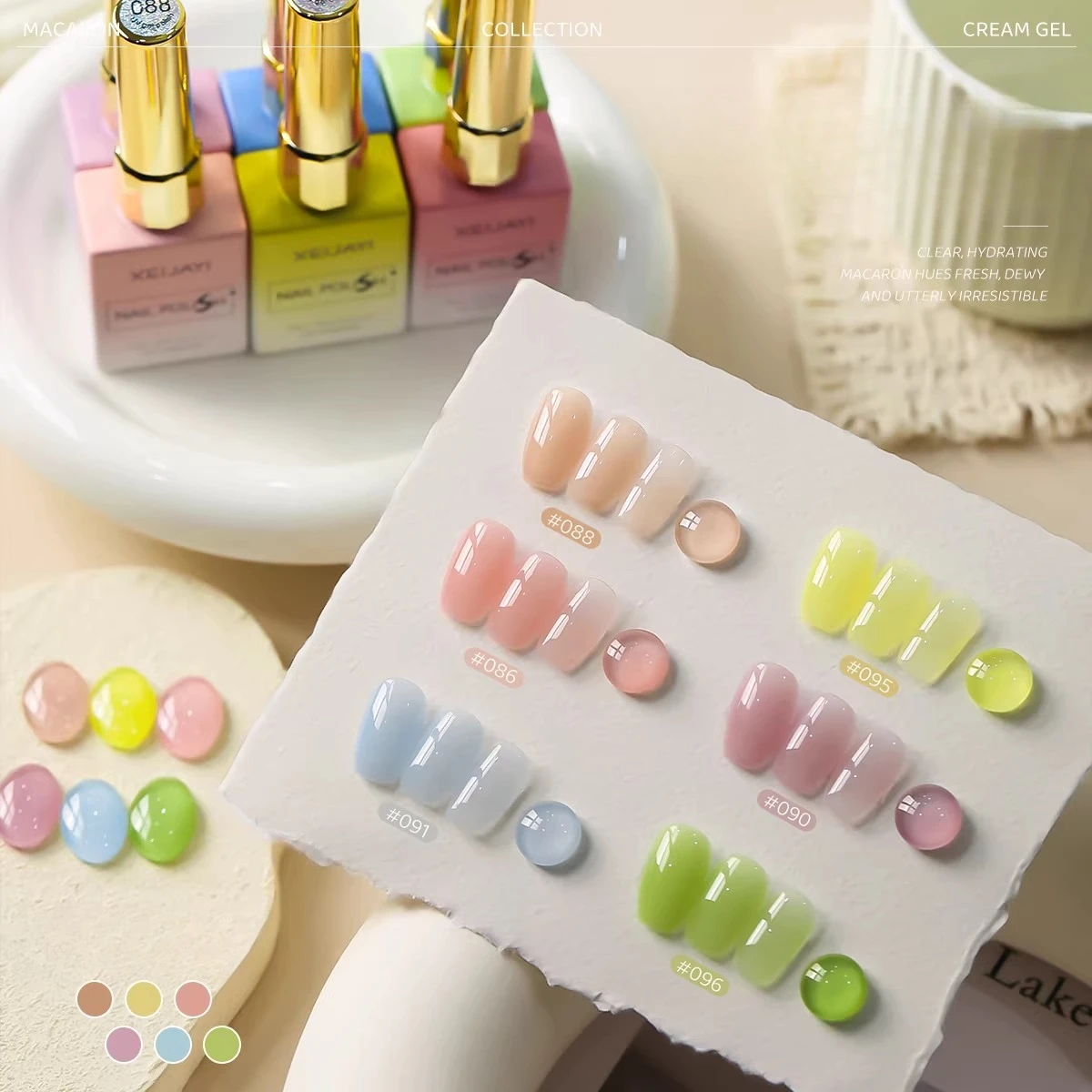 

Milky Jelly Transparent Gel Nail Polish 15ml Summer Nude Pink Gel Polish Semi Permanent Soak Off UV LED Varnish Jade Nail Gel