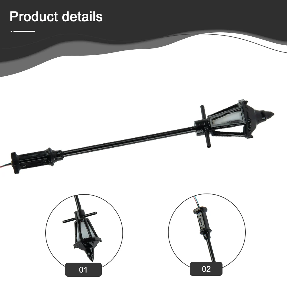 O Scale Model Essential Three High Performance LED Street Lamps Crafted from Sturdy Metals to Illuminate Your Scene
