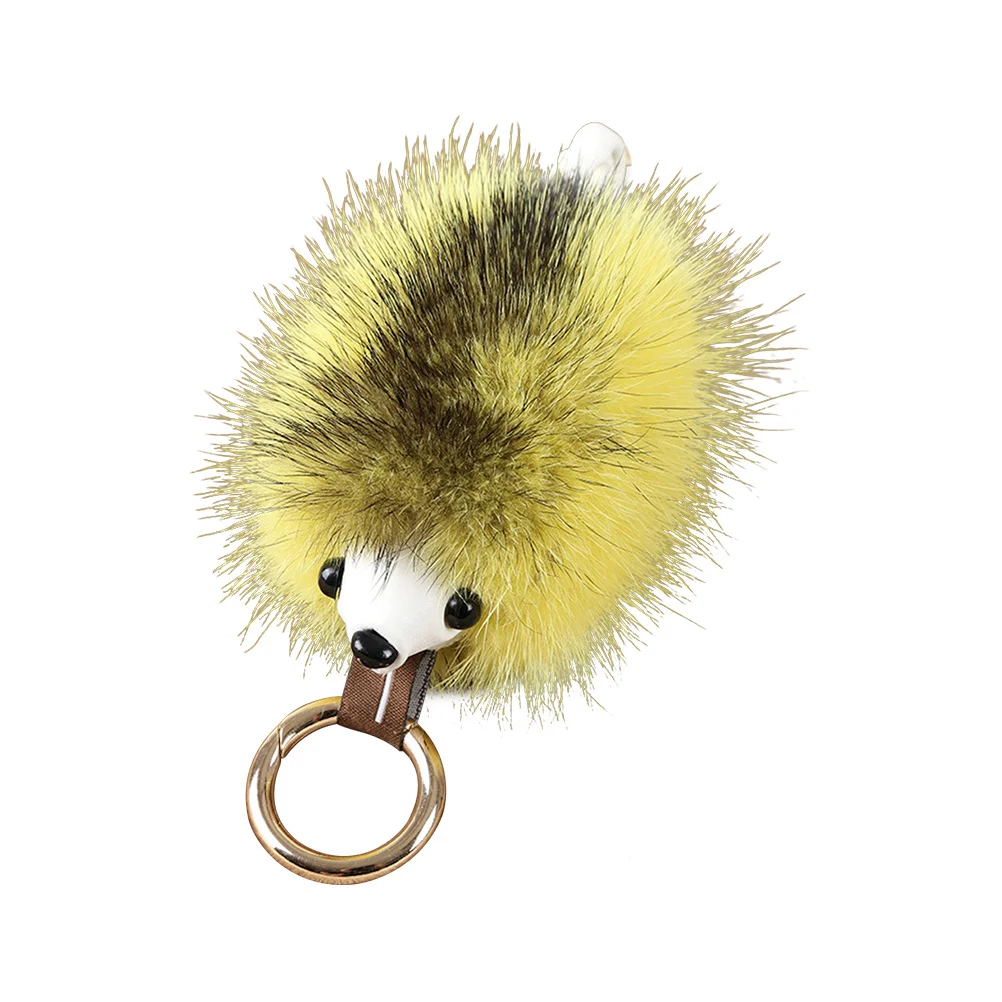 

Yellow Hedgehog Keychain Bushy Decorative Pendant Charm for Handbag Purse Backpack Key Ring Gift Key Chain Keychain