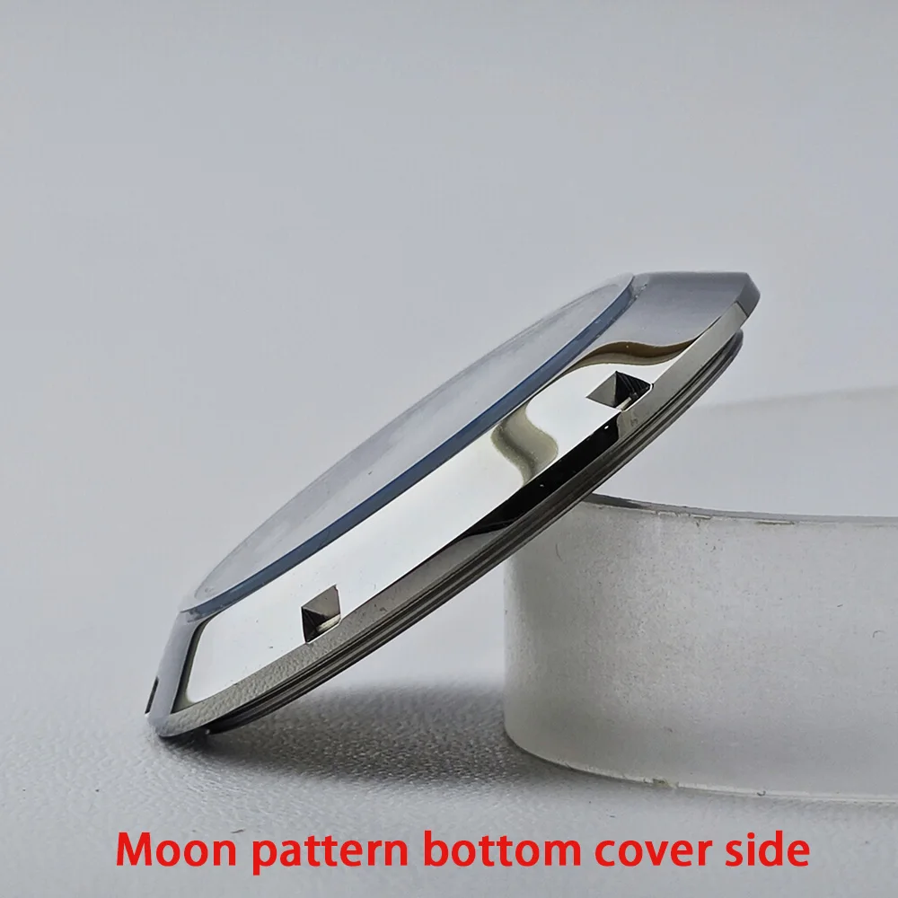 Detachable bottom cover, moon pattern bottom cover 37mm, suitable for VK63 case stainless steel back cover parts watch parts