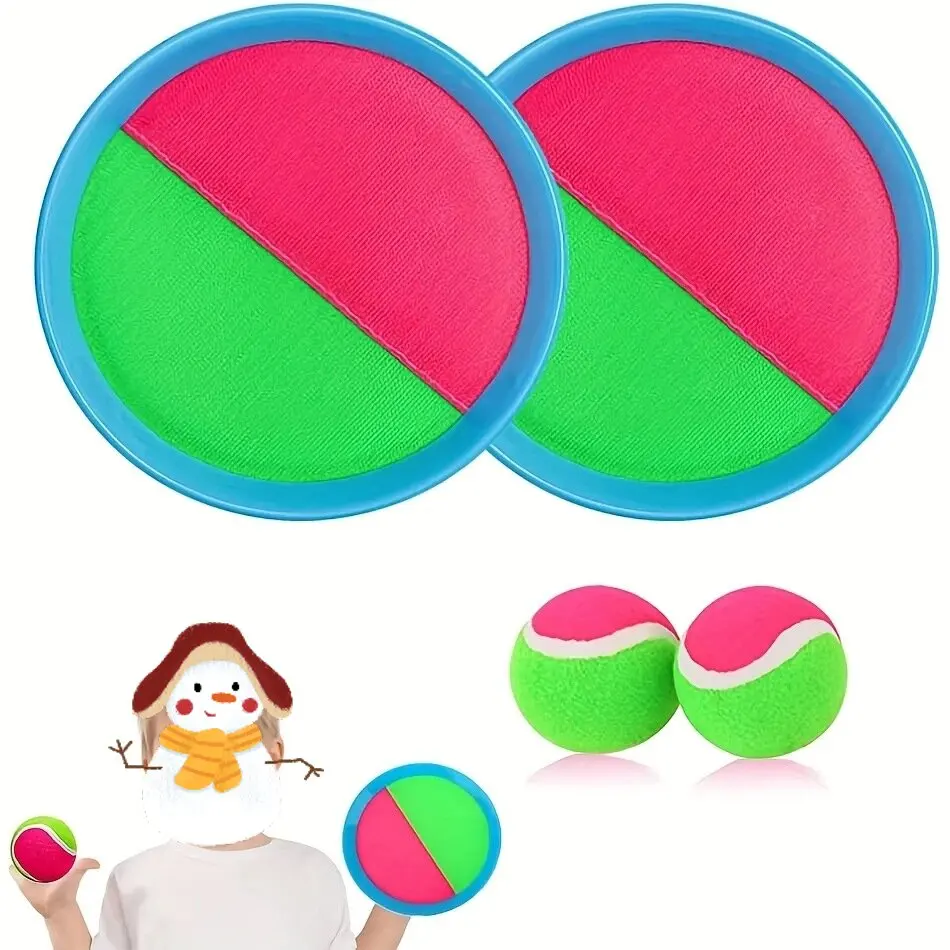 1Set Bambini Ventosa Palla appiccicosa Giocattolo Sport all'aria aperta Cattura la palla Gioco Set Lancio e cattura Giocattoli interattivi all'aperto genitore-figlio