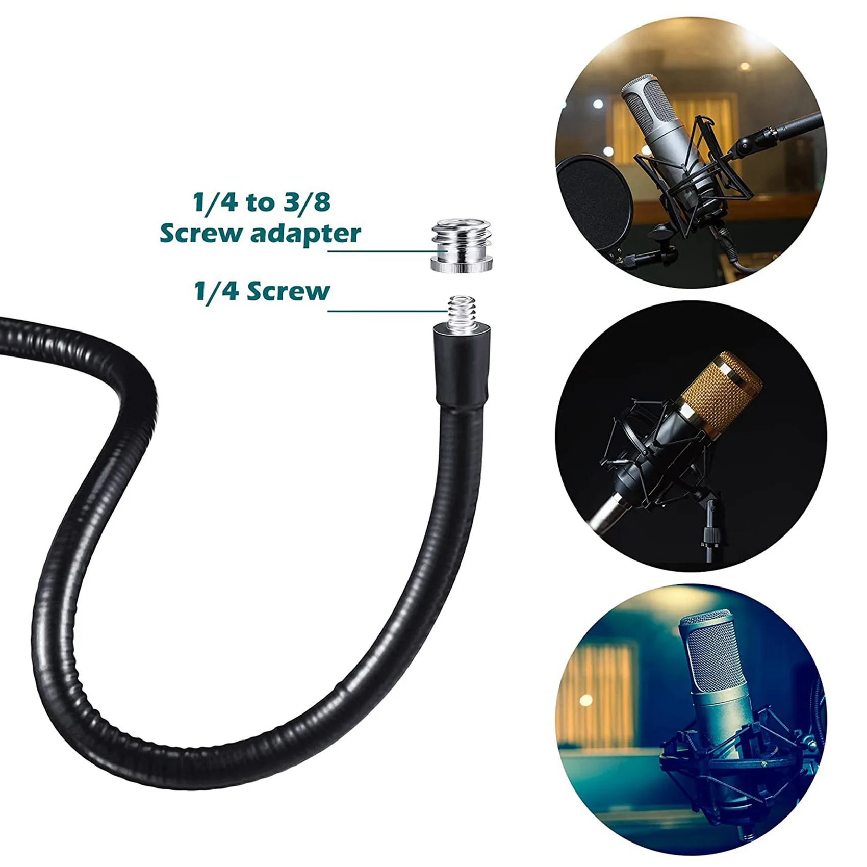 

A51Q-5X Microphone Stand Flexible Gooseneck Desk Clamp Holder Microphone Recording Equipment For Meeting Lecture Podcast