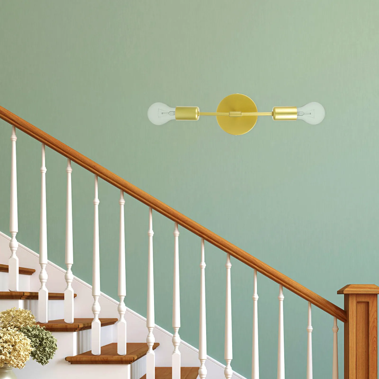 

2-Light Wall Lamp Modern Vanity Wall Sconce Iron Anti-Rust Bathroom Lighting Fixtures Warm Scattered Light Hallway Lighting