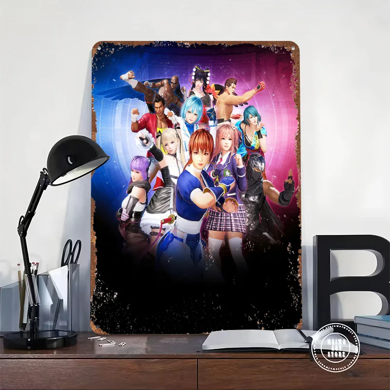 Dead or Alive 6 Roster 3D Texture Metal Poster Customized Wall Art Tin Sign Gift for Mancave Room Decorations Man Desk Decor