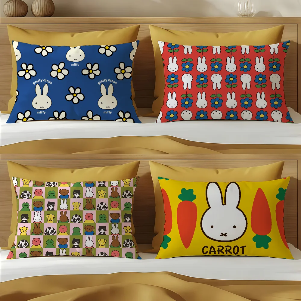 Cartoon Cute M-Miffy rabbit Moon q cushion cover Sofa living Room Office Rectangle Pillow Home Coffee Shop Bedding Hit product