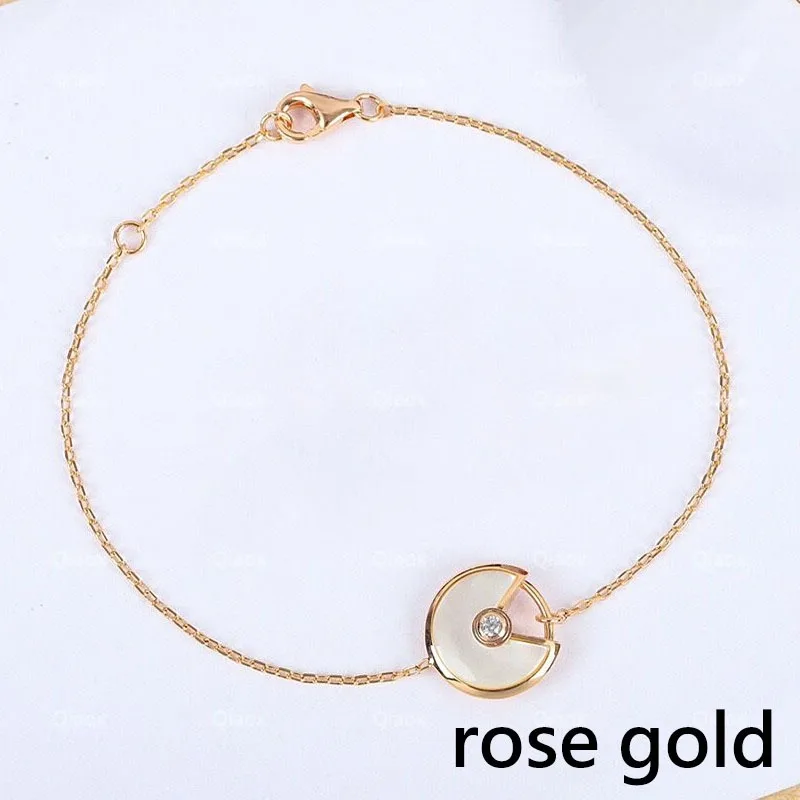 New hot rose gold natural stone amulet bracelet Ladies fashion simple temperament party luxury brand jewelry gifts