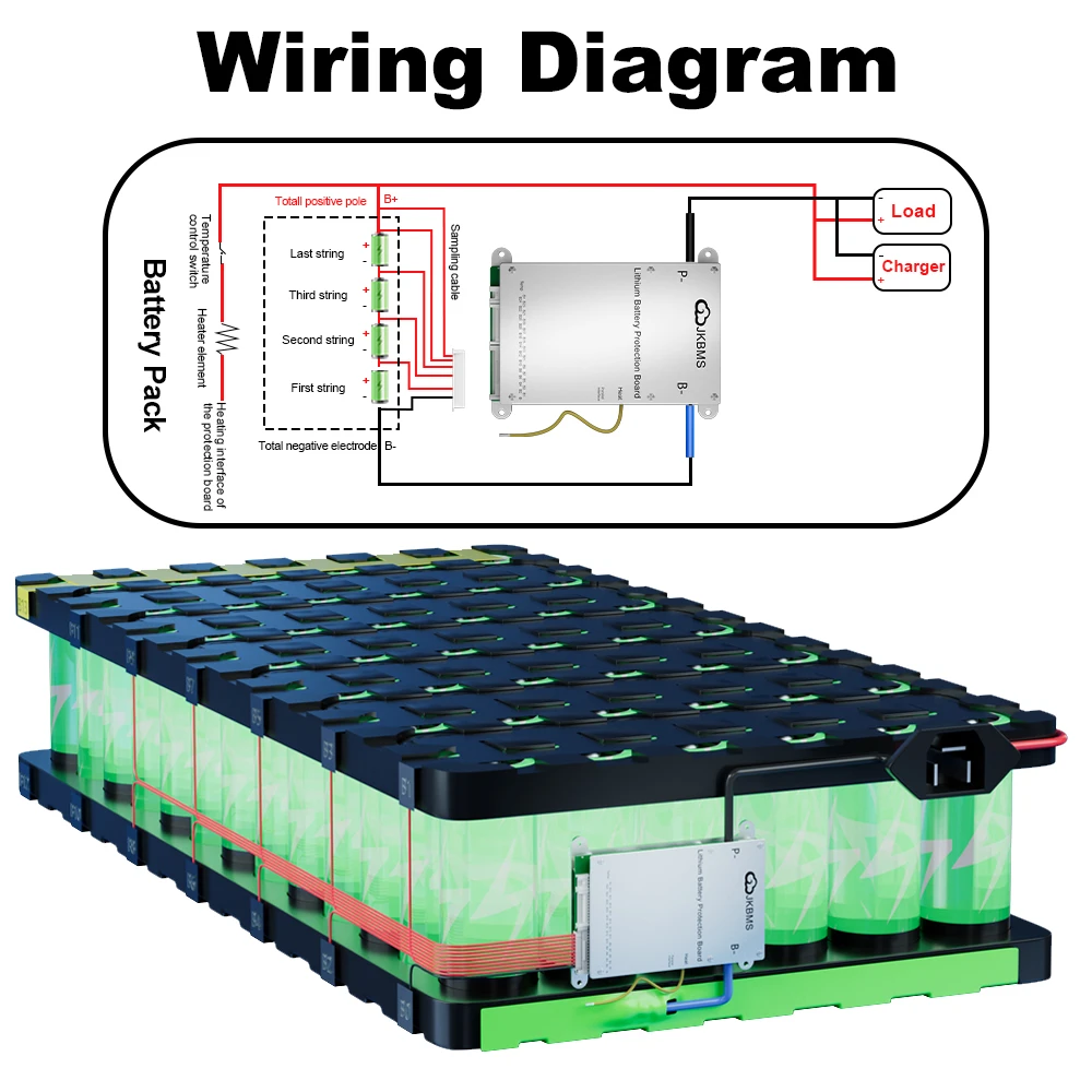 JIKONG BD4A24S8P BMS inteligente 8S-24S 80A Li-Ion LiFePo4 LTO BMS 18650 baterías BMS activo inteligente UPS JKBMS