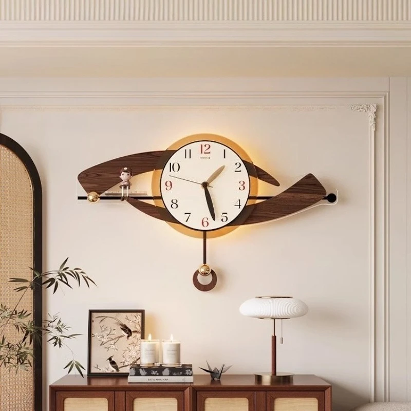 

European Style Wall Clocks Living Room Digital Clock Restaurant Wall Watch Corridor Mute Wall Clock LED Mural Home Decoration