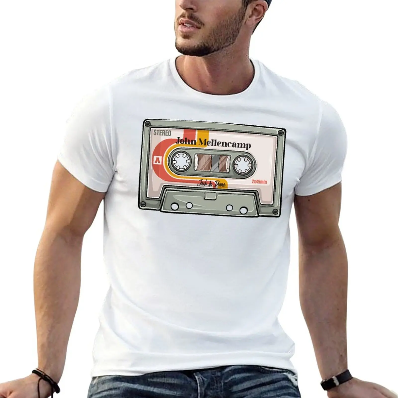 John Cougar Diane Jack - Retro Casette Music 80s Style T-Shirt custom t-shirts designer shirts mens graphic t-shirts hip hop