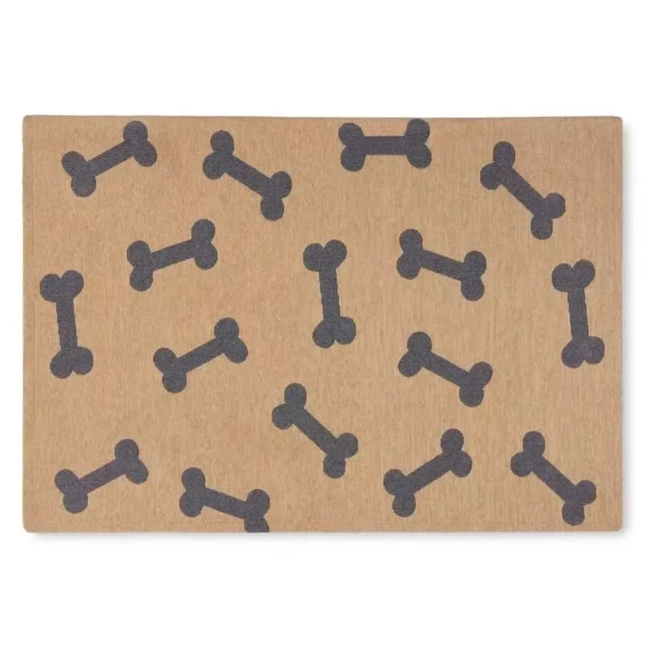 Pet Paw Bone Print Drying Mat Absorbent Waterproof Anti-slip Dish Drainer Pad Washing Machine Top Cover Mat For Pet Feeding