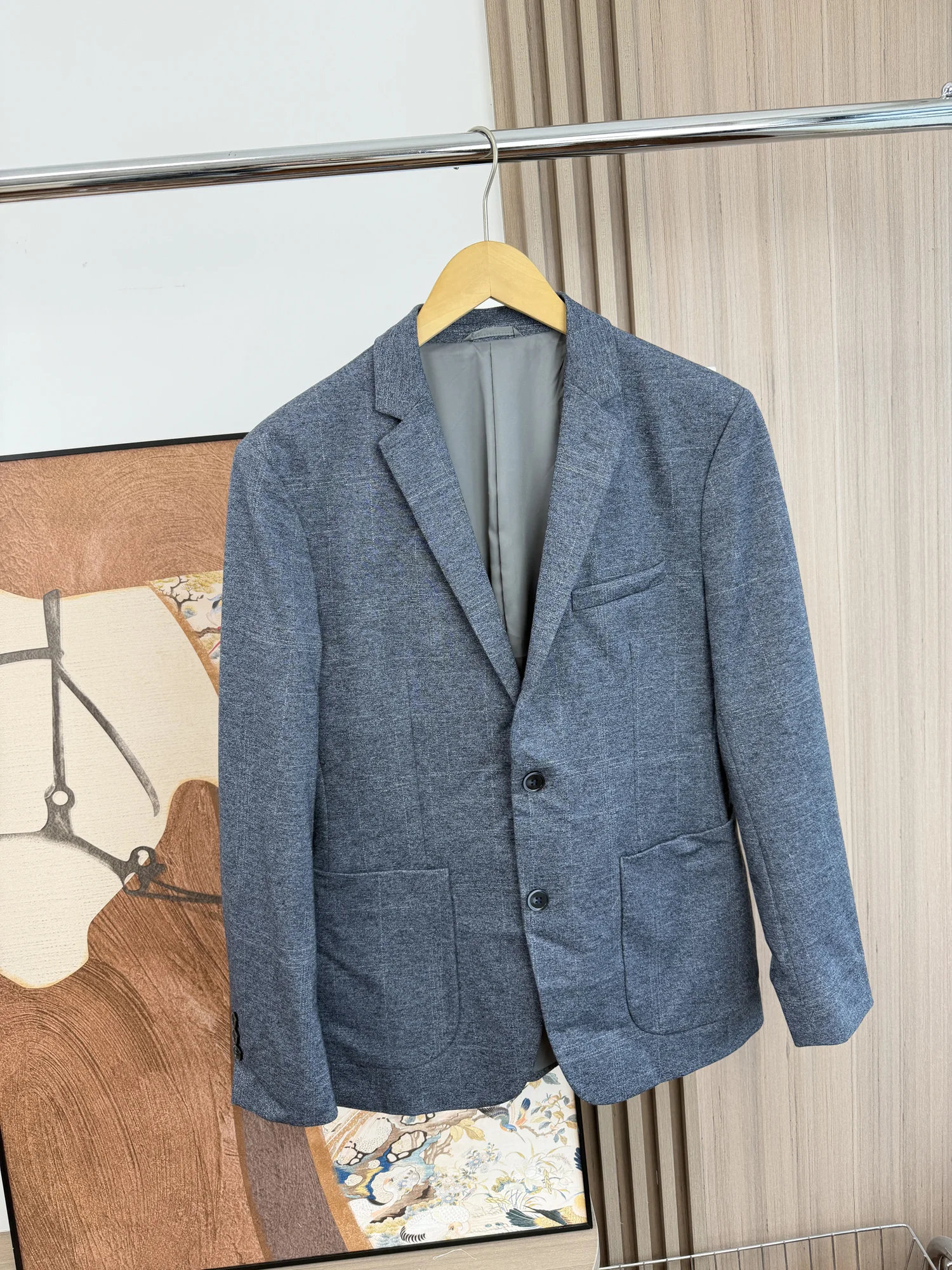 Casual Men's Business Fashion High Quality Texture Fleece Sensation Elastic Spring Suit Loose Fit Breathable Daily Wear