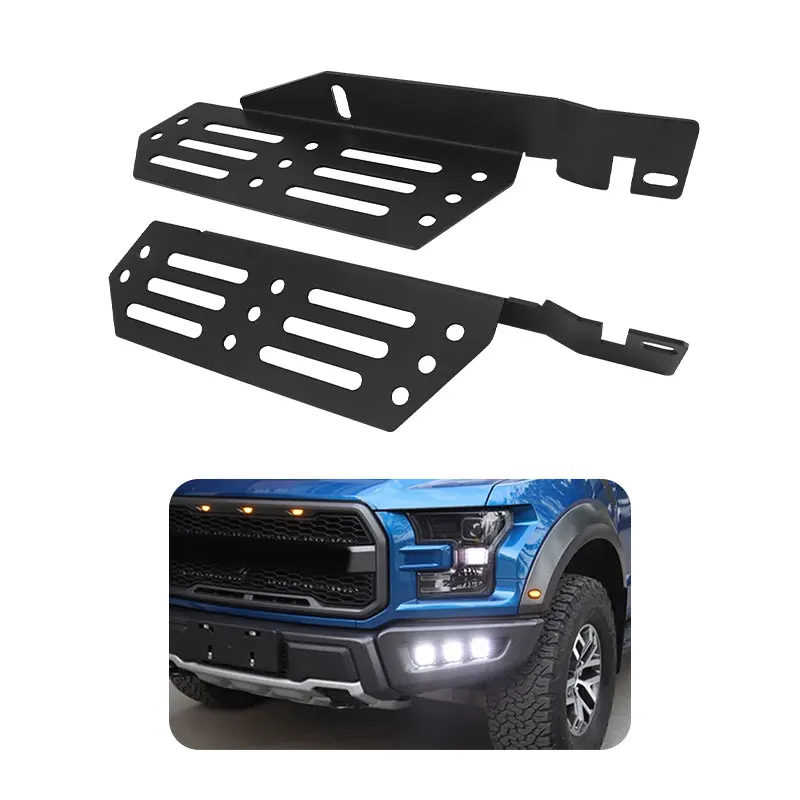 

Flying Wing Off-road 2 шт. марганцевая сталь светодиодные противотуманные фары тройные монтажные кронштейны для Raptor F150 2015-2020