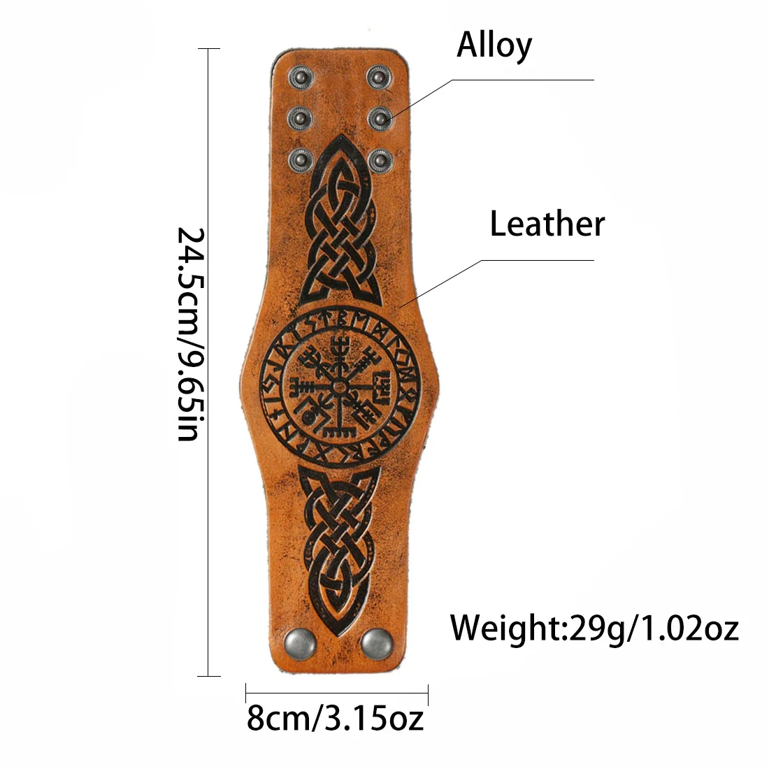 New Wide Leather Bracelet Punk Rock Style Men\'s Leather Sleeve Set Wide Leather Bracelet Classic Multifunctional