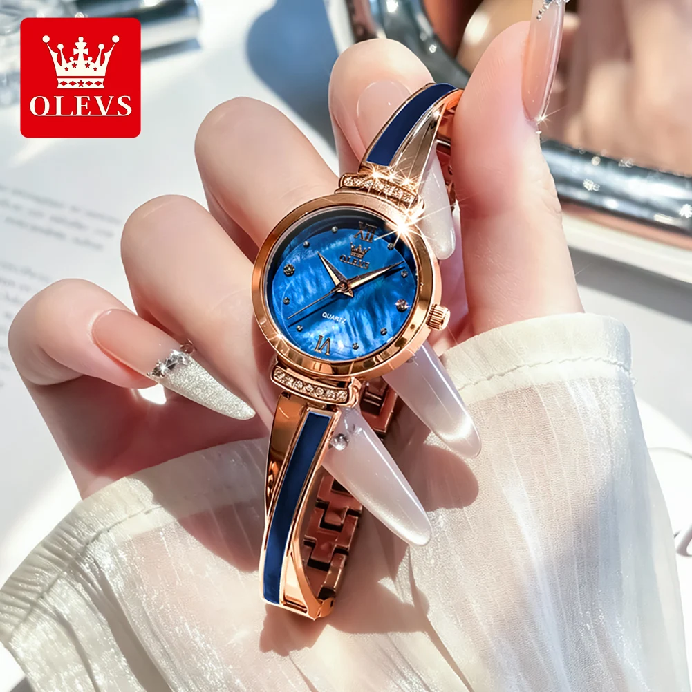 OLEVS 7140 New Elegant Quartz Wristwatch for Women High Quality Original Waterproof Ladies Dress Watches
