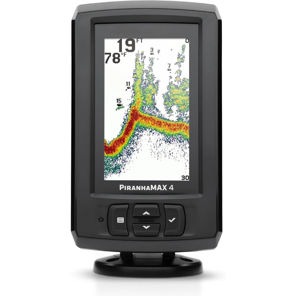 

PIRANHAMAX 4 Fish Finder,Transom mount transducer included, Dual Beam Sonar，Tilt and swivel mount，Black